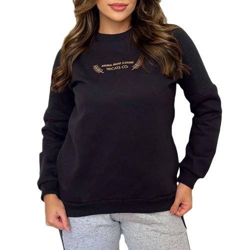 Moletom Feminino Tricats Careca Puff - PRETO-TL18296-1 -1-